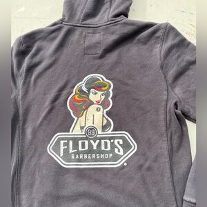 Men's Floyd's Barber Hoodie Black Spell-Out L Street Dapper Slick back New Era